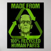 Frankenstein Made From 100% Recycled Human Parts H Poster (Voorkant)