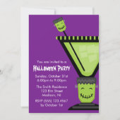 Frankenstein Martini Glass Halloween Kaart (Voorkant)