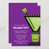 Frankenstein Martini Glass Halloween Kaart (Voorkant / Achterkant)