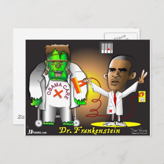 Frankenstein Monster Briefkaart (Voorkant / Achterkant)