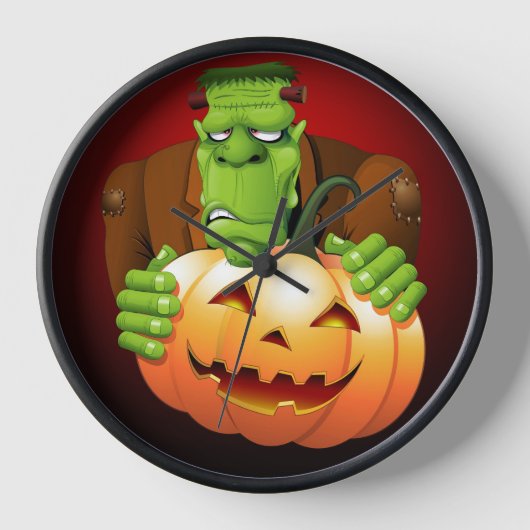 Frankenstein Monster Cartoon met pompoen (Voorkant)