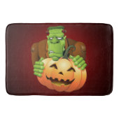 Frankenstein Monster Cartoon met pompoen Badmat (Voorkant)