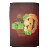 Frankenstein Monster Cartoon met pompoen Badmat (Voorkant Verticaal)