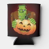 Frankenstein Monster Cartoon met pompoen Blikjeskoeler (Voorkant)