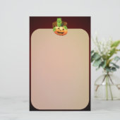 Frankenstein Monster Cartoon met pompoen Briefpapier (Staand voorkant)