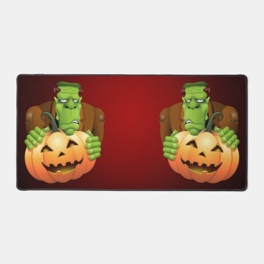 Frankenstein Monster Cartoon met pompoen Bureaumat (Voorkant)
