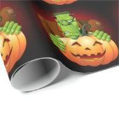 Frankenstein Monster Cartoon met pompoen Cadeaupapier (Rol Hoek)