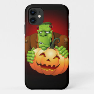 Frankenstein Monster Cartoon met pompoen Case-Mate iPhone Case