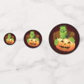 Frankenstein Monster Cartoon met pompoen Confetti (Voorkanten)