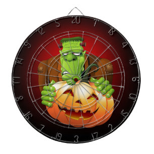 Frankenstein Monster Cartoon met pompoen Dartbord