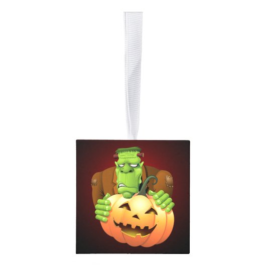 Frankenstein Monster Cartoon met pompoen Decoratie (Rechts)