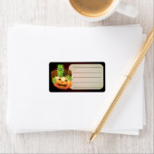 Frankenstein Monster Cartoon met pompoen Etiket (Insitu)