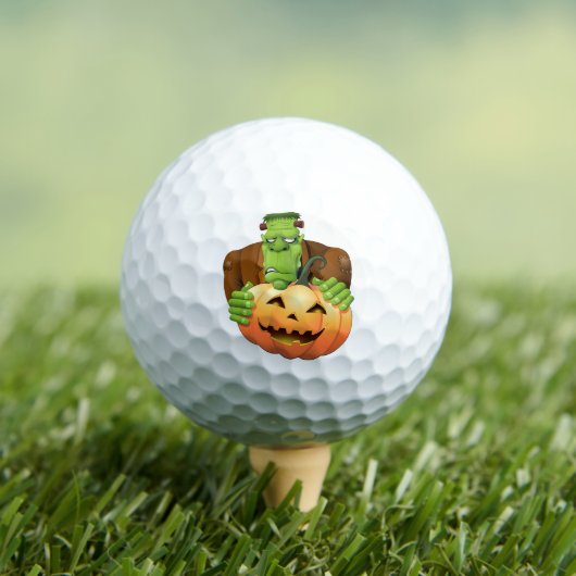 Frankenstein Monster Cartoon met pompoen Golfballen (Insitu Shirt)