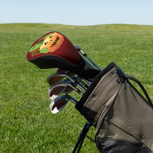 Frankenstein Monster Cartoon met pompoen Golfheadcover (Insitu)