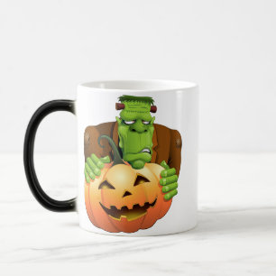 Frankenstein Monster Cartoon met pompoen Magische Mok