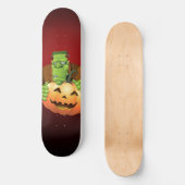 Frankenstein Monster Cartoon met pompoen Persoonlijk Skateboard (Voorkant)