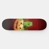 Frankenstein Monster Cartoon met pompoen Persoonlijk Skateboard (Horizontaal)