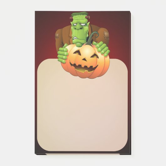 Frankenstein Monster Cartoon met pompoen Post-it® Notes (Voorkant)