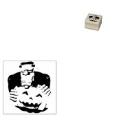 Frankenstein Monster Cartoon met pompoen Rubberstempel (Gestempeld)