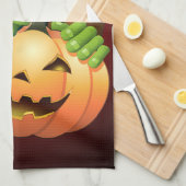 Frankenstein Monster Cartoon met pompoen Theedoek (Quarter Fold)