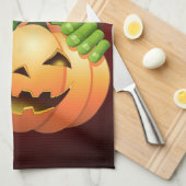 Frankenstein Monster Cartoon met pompoen Theedoek (Quarter Fold)