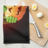 Frankenstein Monster Cartoon met pompoen Theedoek (Quarter Fold)