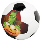 Frankenstein Monster Cartoon met pompoen Voetbal (Drie kwart)