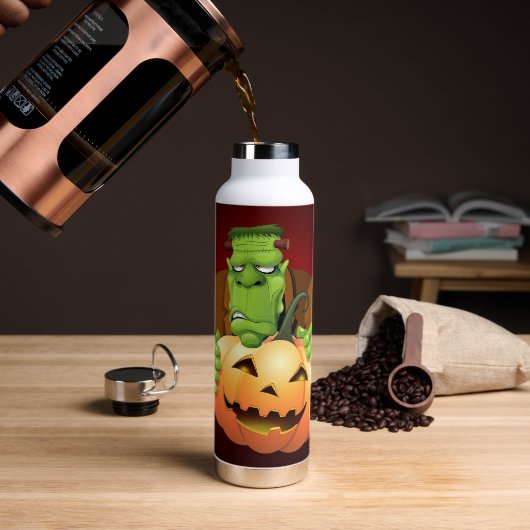 Frankenstein Monster Cartoon met pompoen Waterfles (Koffie)