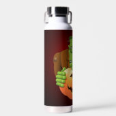 Frankenstein Monster Cartoon met pompoen Waterfles (Voorkant)