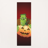 Frankenstein Monster Cartoon met pompoen Yogamat (Voorkant)
