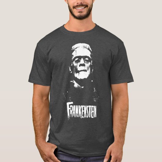 Frankenstein Monster Classic Horror Flick Wit T-shirt (Voorkant)