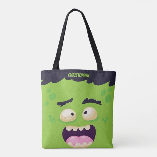 Frankenstein Monster Cute Personalized Halloween Tote Bag (Achterkant)