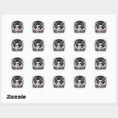 Frankenstein Monster en bruid Bubble Gum Funny Ha Ronde Sticker (Vel)
