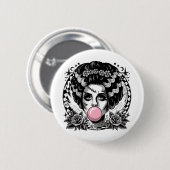 Frankenstein Monster En Bruid Bubble Gum Grappig H Ronde Button 5,7 Cm (Voorkant /achterkant)