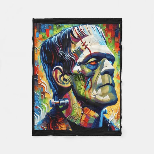 Frankenstein Monster en Bruid Halloween Matching Fleece Deken (Voorkant)
