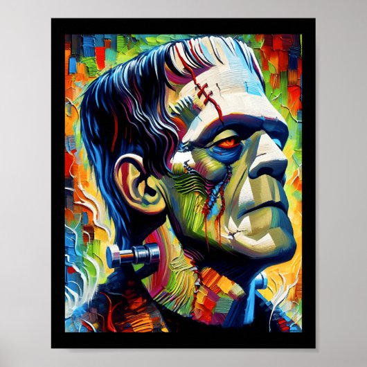 Frankenstein Monster en Bruid Halloween Matching Poster (Voorkant)