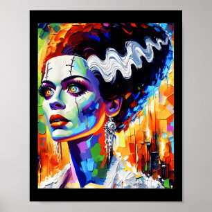 Frankenstein Monster en Bruid Halloween Matching Poster