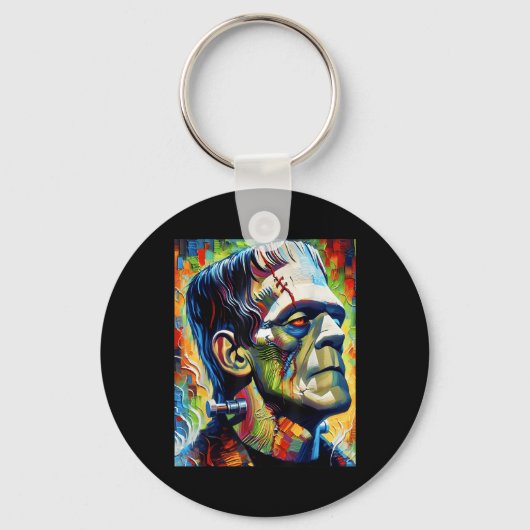 Frankenstein Monster en Bruid Halloween Matching Sleutelhanger (Voorkant)