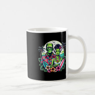 Frankenstein Monster En Bruid Tropische Hawaiaanse Koffiemok