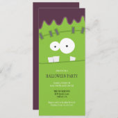 Frankenstein Monster Face Halloween Party Kaart (Voorkant / Achterkant)