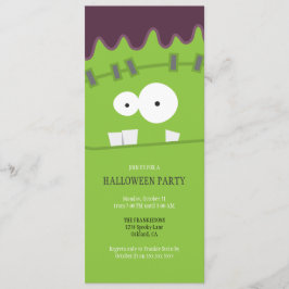 Frankenstein Monster Face Halloween Party Kaart