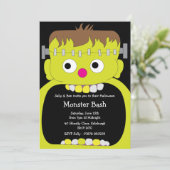Frankenstein Monster Face Halloween Party Kaart (Staand voorkant)