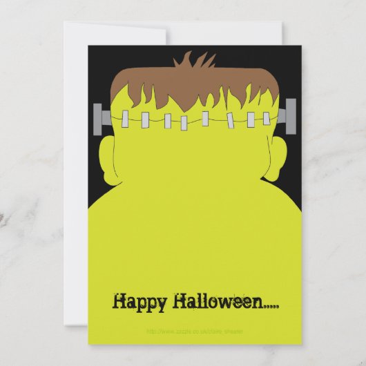 Frankenstein Monster Face Halloween Party Kaart (Achterkant)
