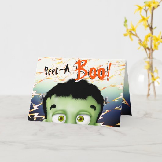 Frankenstein Monster Funny Kids Birthday Kaart (Gele Bloem)