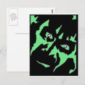 Frankenstein Monster Green Black Retro Briefkaart (Voorkant / Achterkant)