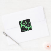  Frankenstein Monster Groen Zwart Retro Vierkante Sticker (Envelop)