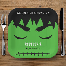 Frankenstein Monster Halloween Baby shower Papieren Bordje