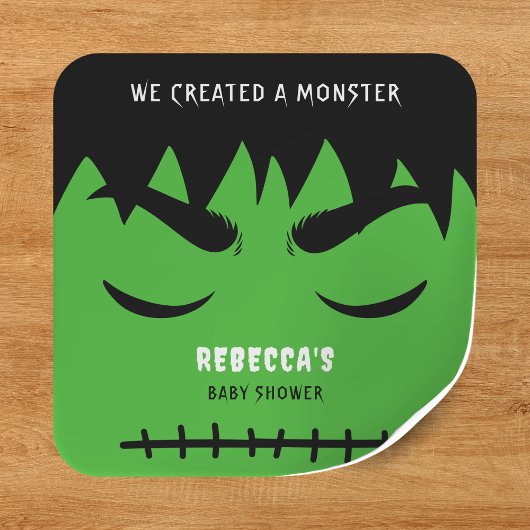 Frankenstein Monster Halloween Baby shower Vierkante Sticker