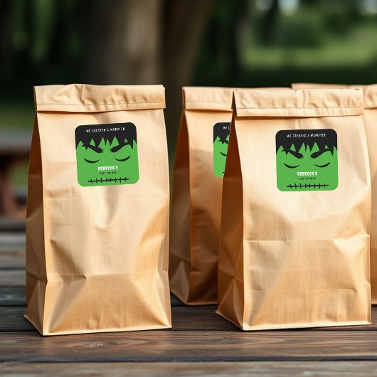 Frankenstein Monster Halloween Baby shower Vierkante Sticker