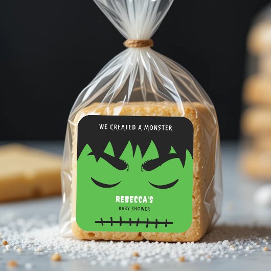 Frankenstein Monster Halloween Baby shower Vierkante Sticker